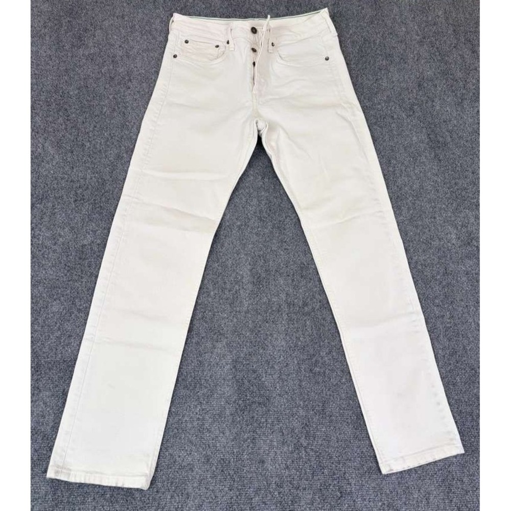 Rag & Bone White Jeans Mens 32x31 Fit 2 Slim Standard Issue Button Fly Denim